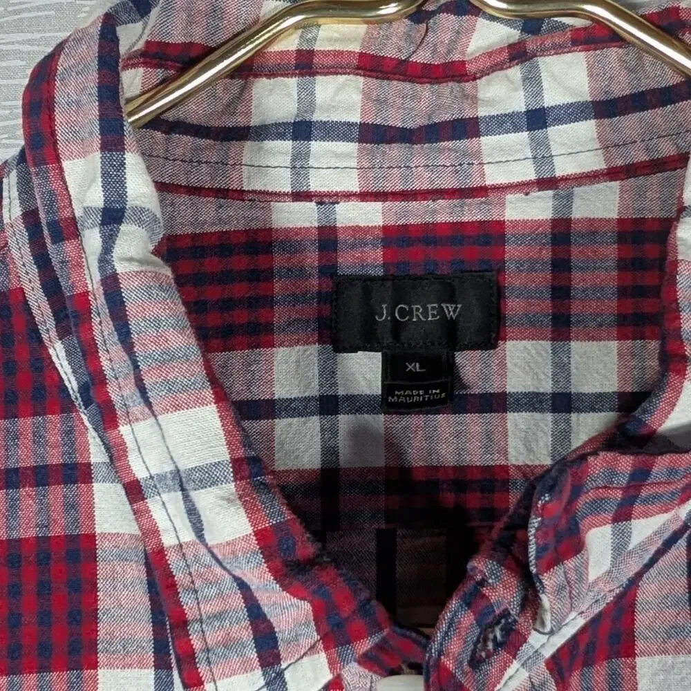 J. Crew Button Down Shirts Mens Extra Large Red Blue Bundle - Lot of 2